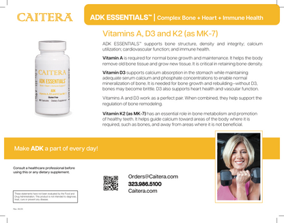Vitamins A, D3, and K2 (as MK-7)